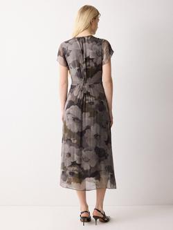 Jigsaw Antique Floral Midi Dress, Multi - view 2, Multi