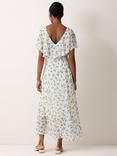Jigsaw Swirl Posy Midi Dress, Cream