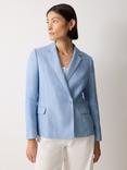 Jigsaw Maree Pure Irish Linen Blazer, Sky Blue