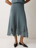 Jigsaw Abstract Print Lace Cotton Knit Skirt