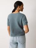 Jigsaw Abstract Cut Lace Cotton Knit Top