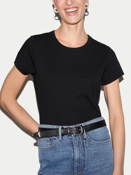 Jigsaw Fine Cotton Baby Tee T-Shirt - view 2, Black
