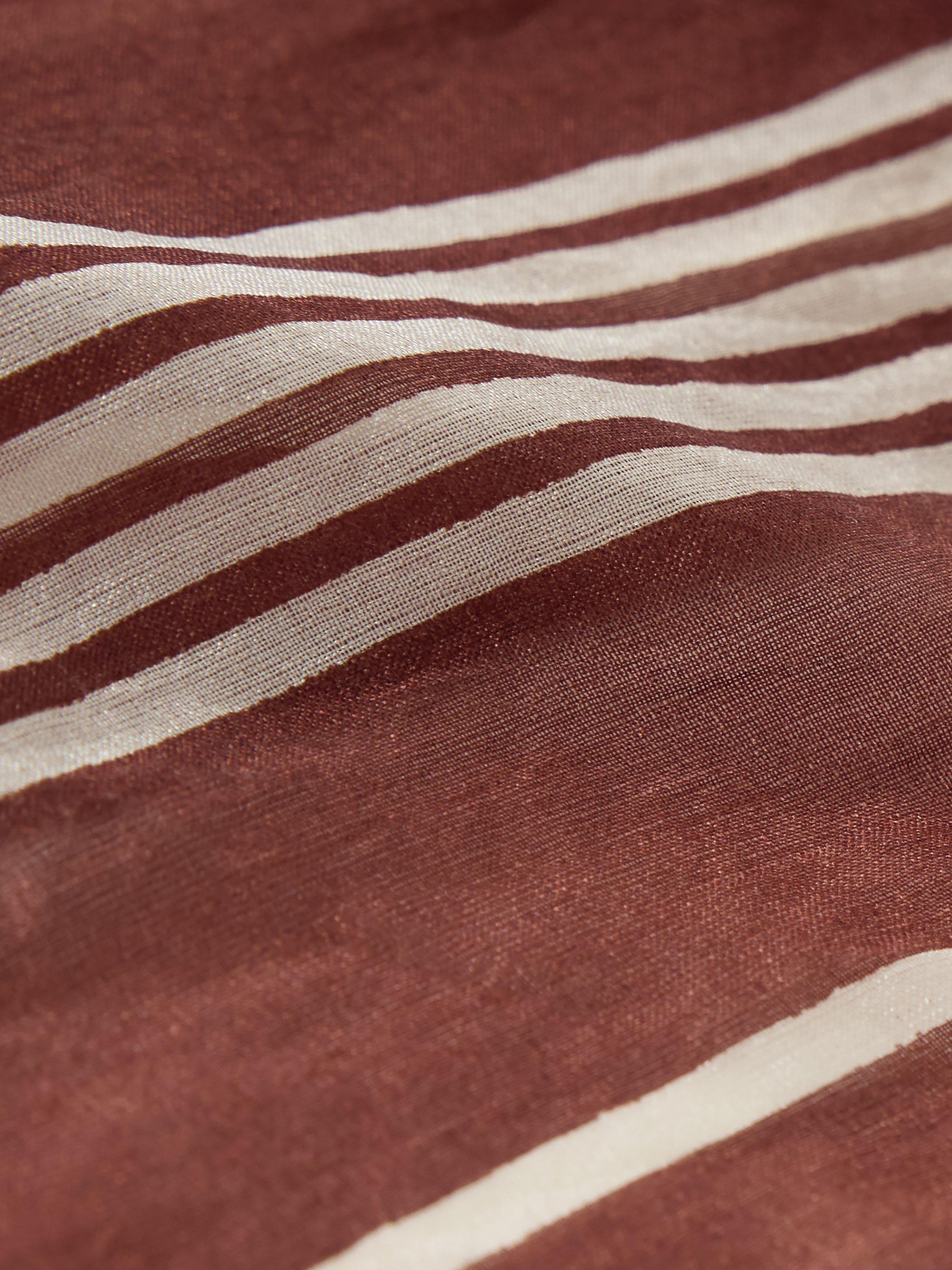 Product image 5 of 6, which shows Jigsaw Cassis Stripe Pure Silk Scarf, Brown, One Size