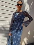 Never Fully Dressed Deloris Mesh Maxi Dress, Denim