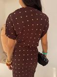 Never Fully Dressed Desiree Fleck Plisee Dress, Chocolate