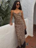 Never Fully Dressed Patti Leopard Print Lace Trim Dress, Multi