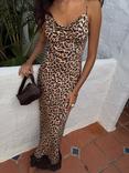 Never Fully Dressed Patti Leopard Print Lace Trim Dress, Multi