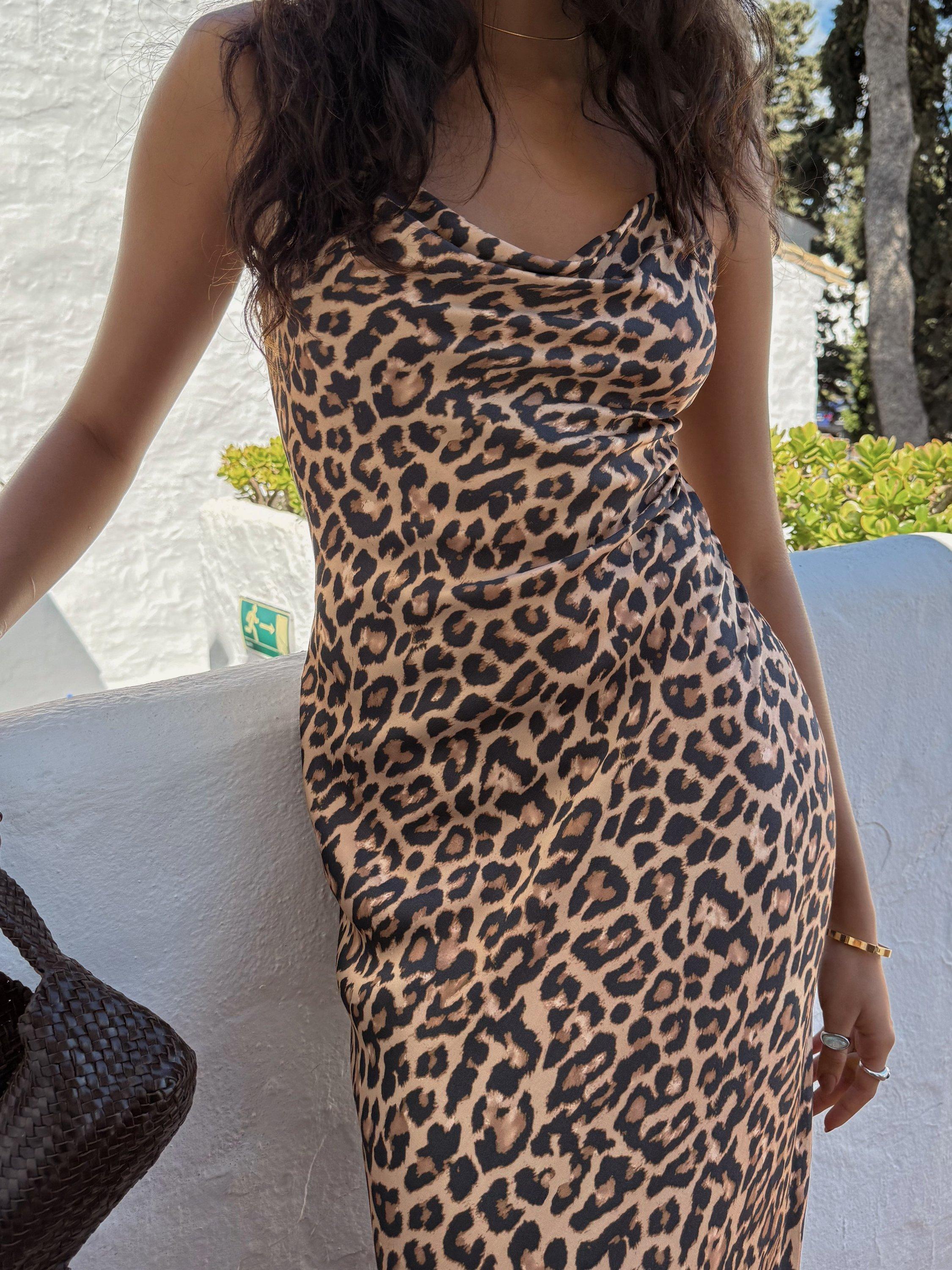 Product image 4 of 5, which shows Never Fully Dressed Patti Leopard Print Lace Trim Dress, Multi, 6