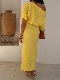 Never Fully Dressed Tilly Plisse Midi Dress - view 2, Yellow