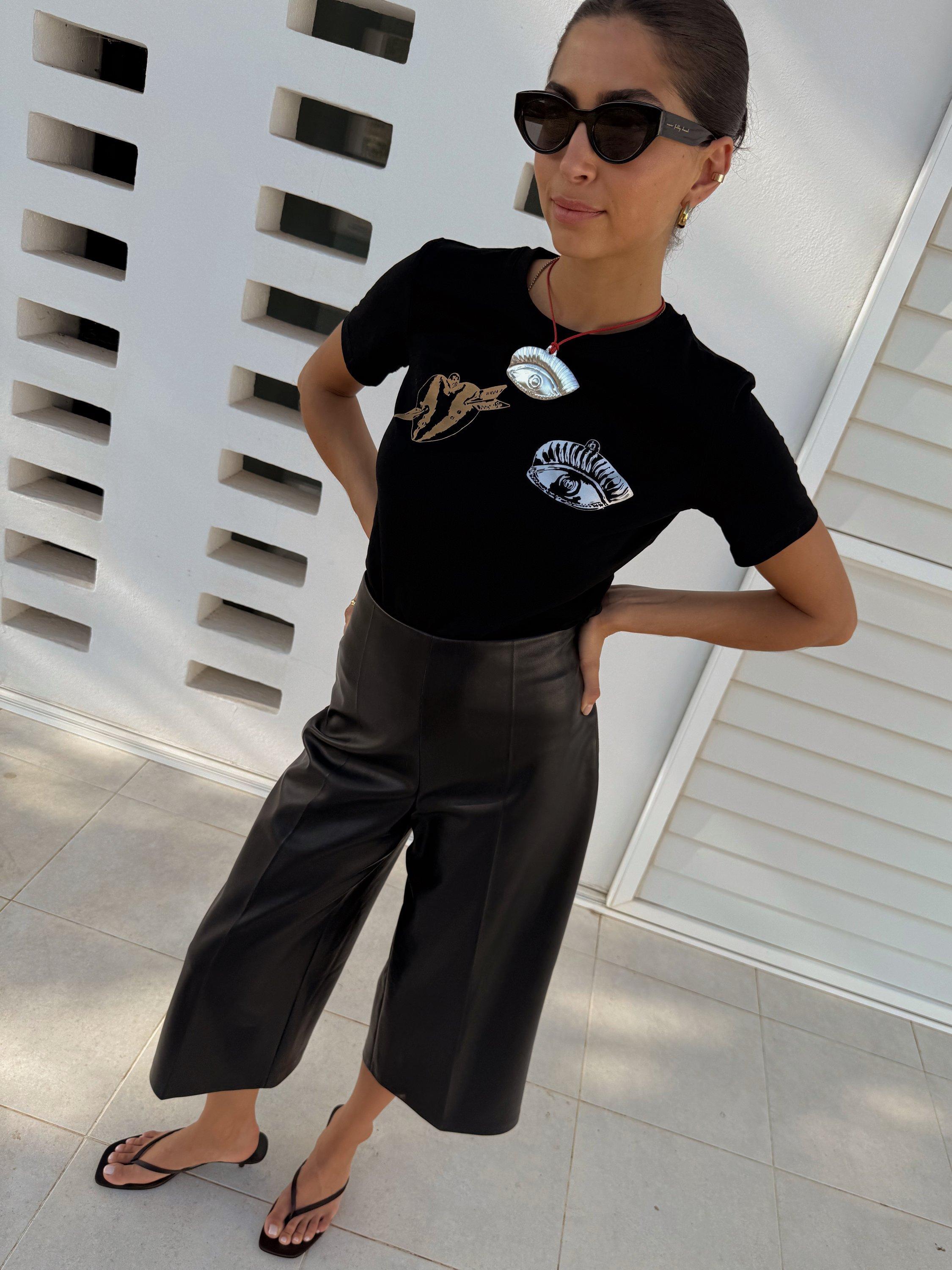 Product image 3 of 6, which shows Never Fully Dressed Deloris Foil Baby T-Shirt, Black, XS