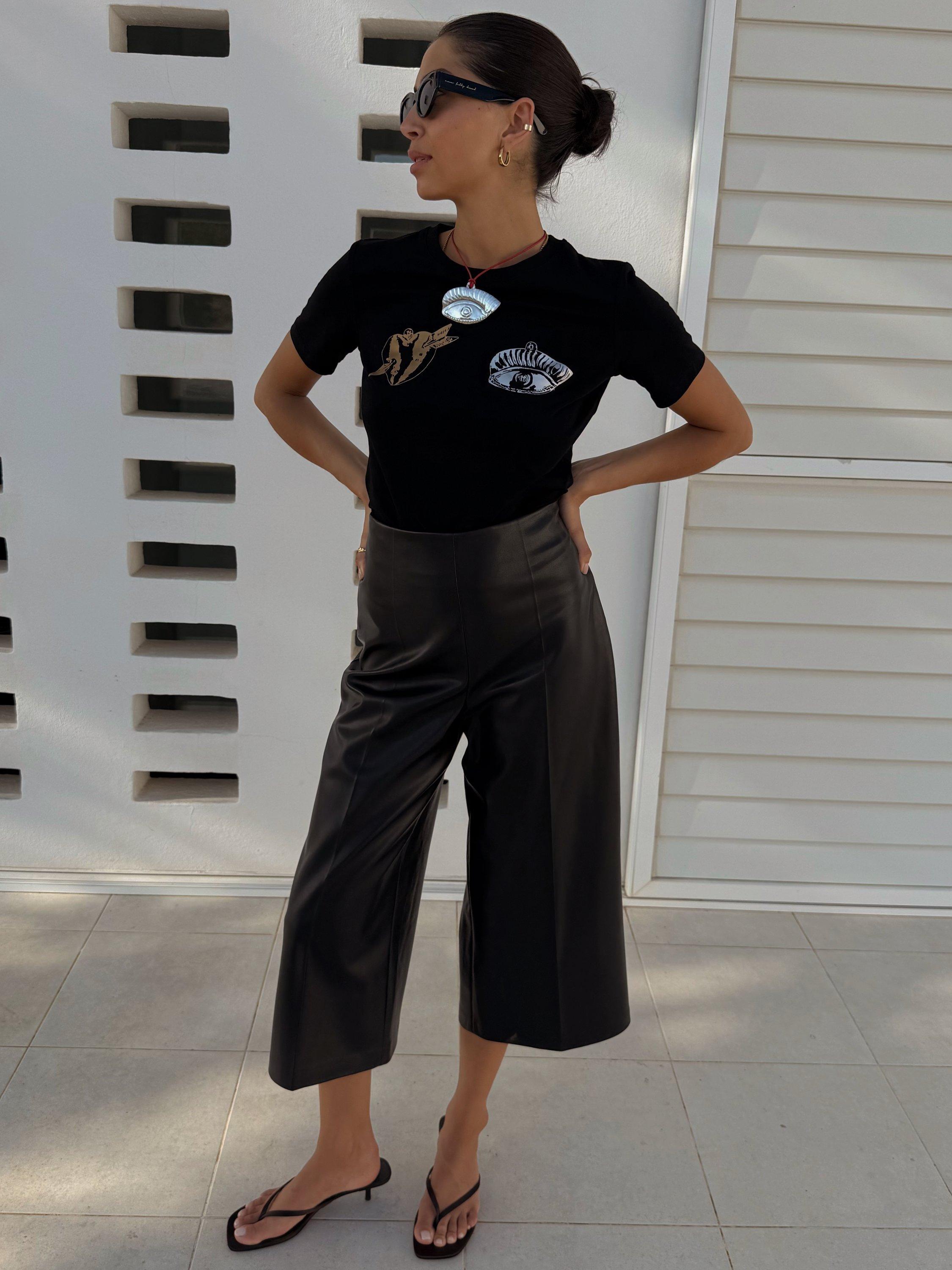Product image 6 of 6, which shows Never Fully Dressed Deloris Foil Baby T-Shirt, Black, XS
