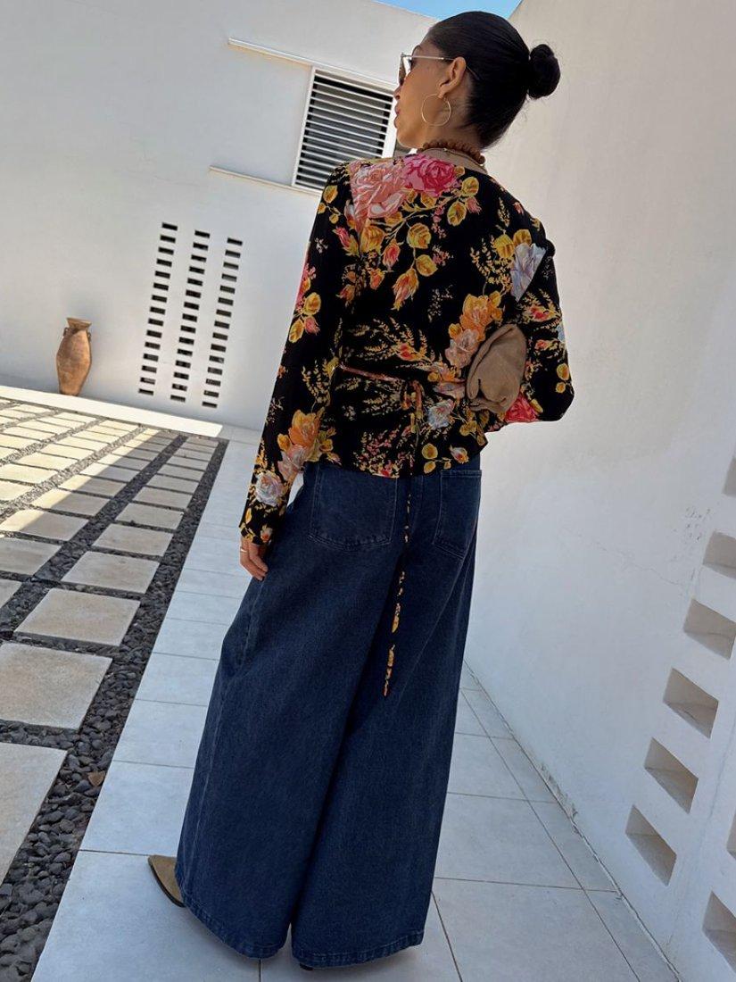 Product image 3 of 5, which shows Never Fully Dressed Floral Long Sleeve Wrap Top, Multi, 6