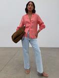 Never Fully Dressed Miley Blouson Sleeve Shirt, Coral