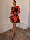 Never Fully Dressed Nara Poppy Print Mini Dress, Black/Multi