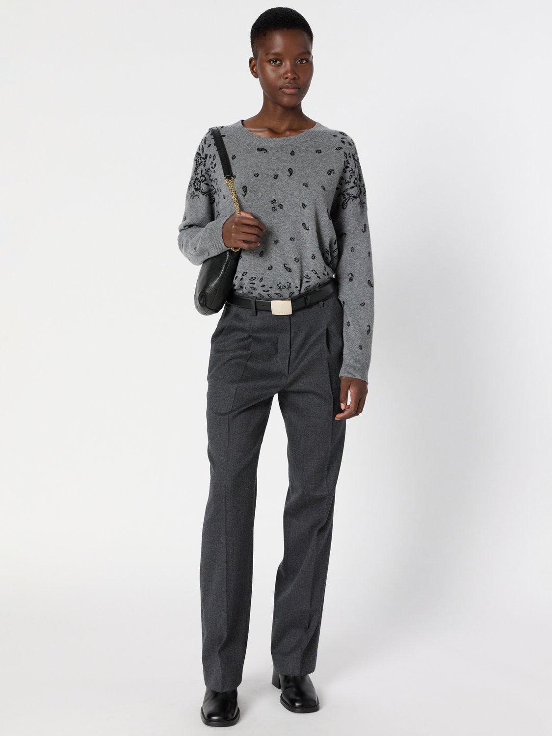 Product image 1 of 6, which shows Gerard Darel Celina Tailored Trousers, Charcoal Grey, 10