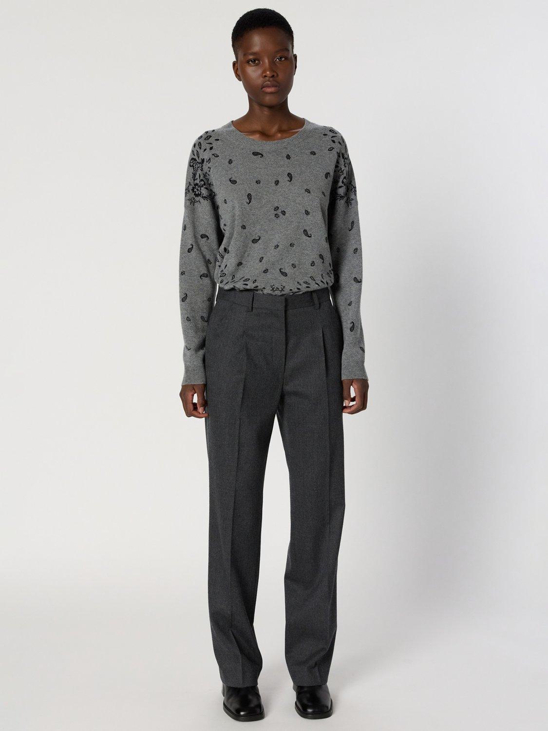 Product image 2 of 6, which shows Gerard Darel Celina Tailored Trousers, Charcoal Grey, 10