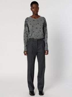 Gerard Darel Celina Tailored Trousers, Charcoal Grey - view 2, Charcoal Grey