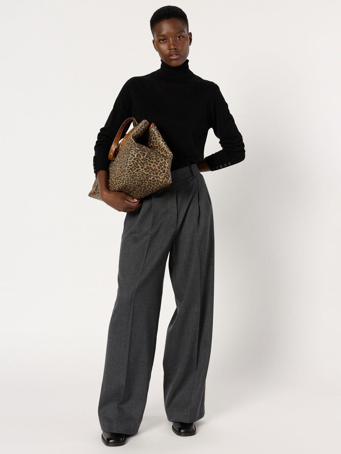 Product image 1 of 6, which shows Gerard Darel Cyrielle Wool Rich Trousers, Grey, 14