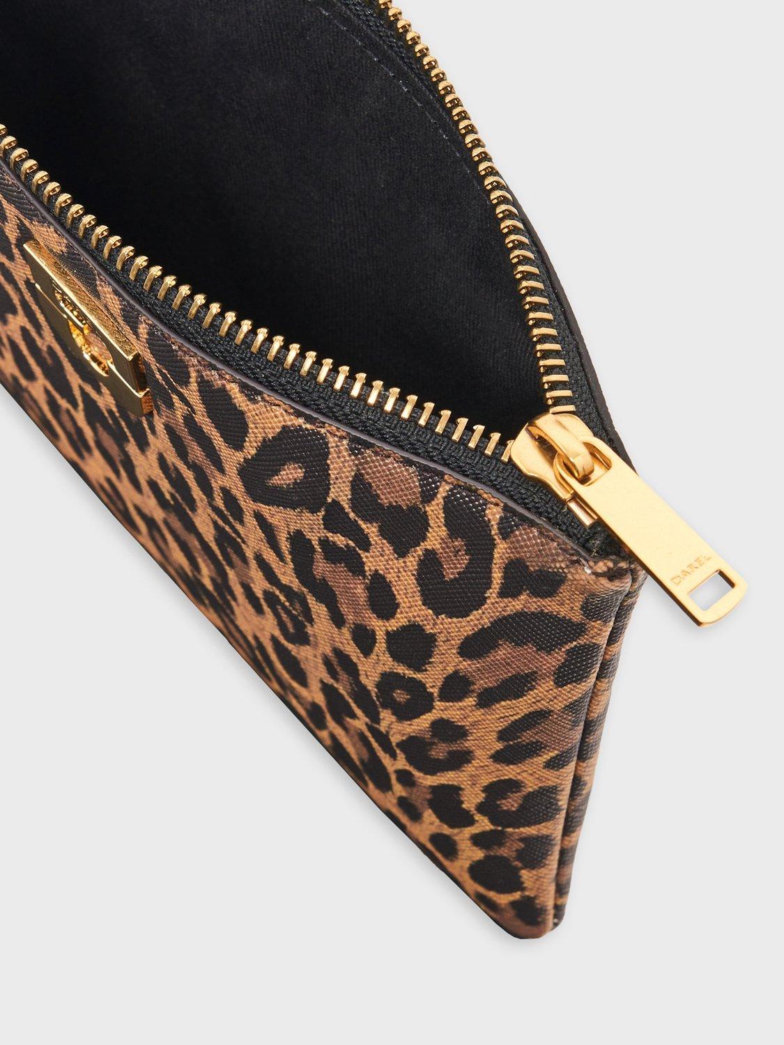 Product image 4 of 4, which shows Gerard Darel Pochette Leopard Print Clutch Bag, Brown/Multi, One Size