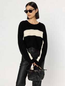 Gerard Darel Este Colour Block Pure Wool Jumper, Black/Multi, Black/Multi