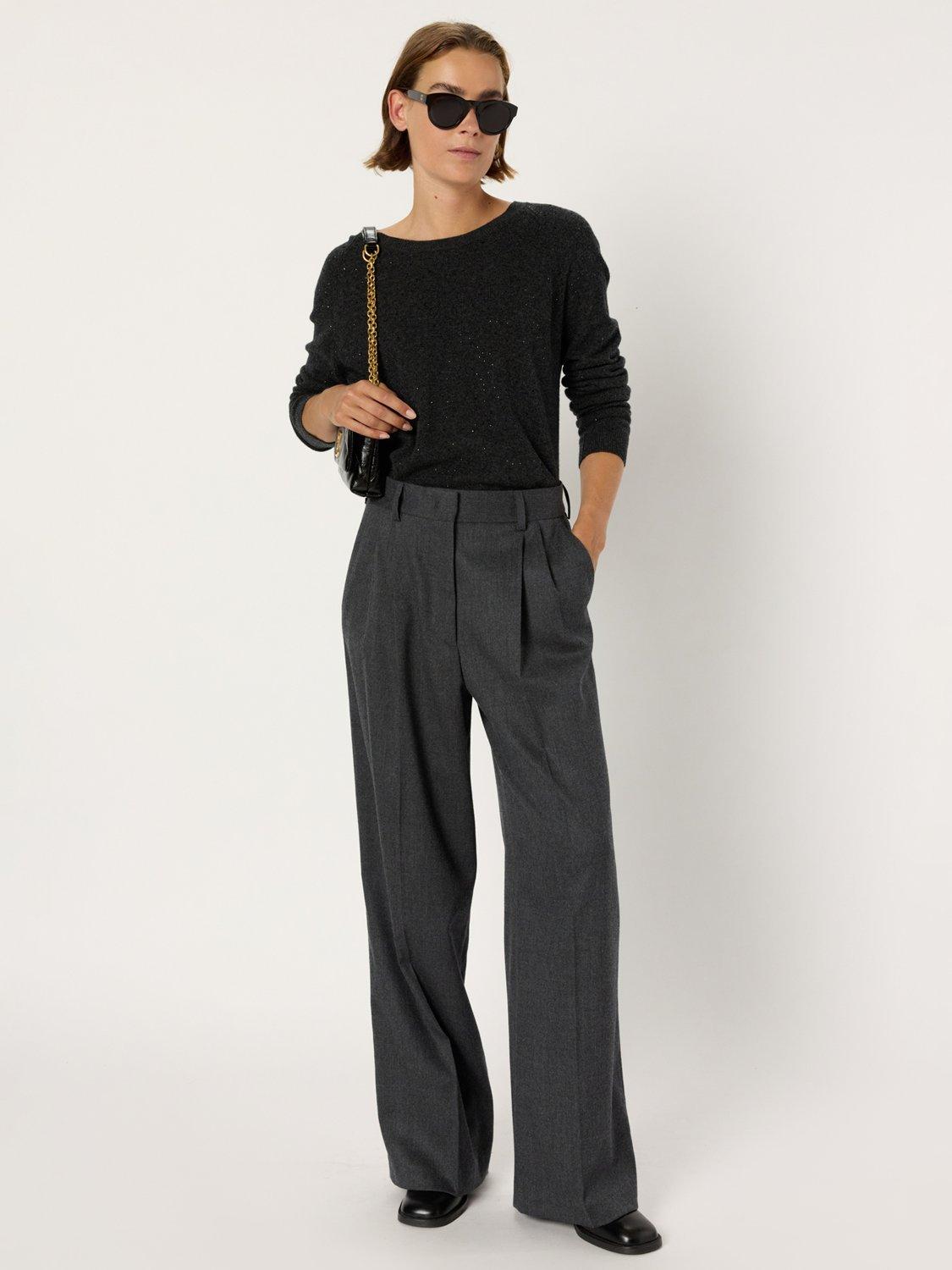 Product image 4 of 5, which shows Gerard Darel Eugenia Wool Long Sleeve Round Neck Cardigan, Grey, 6