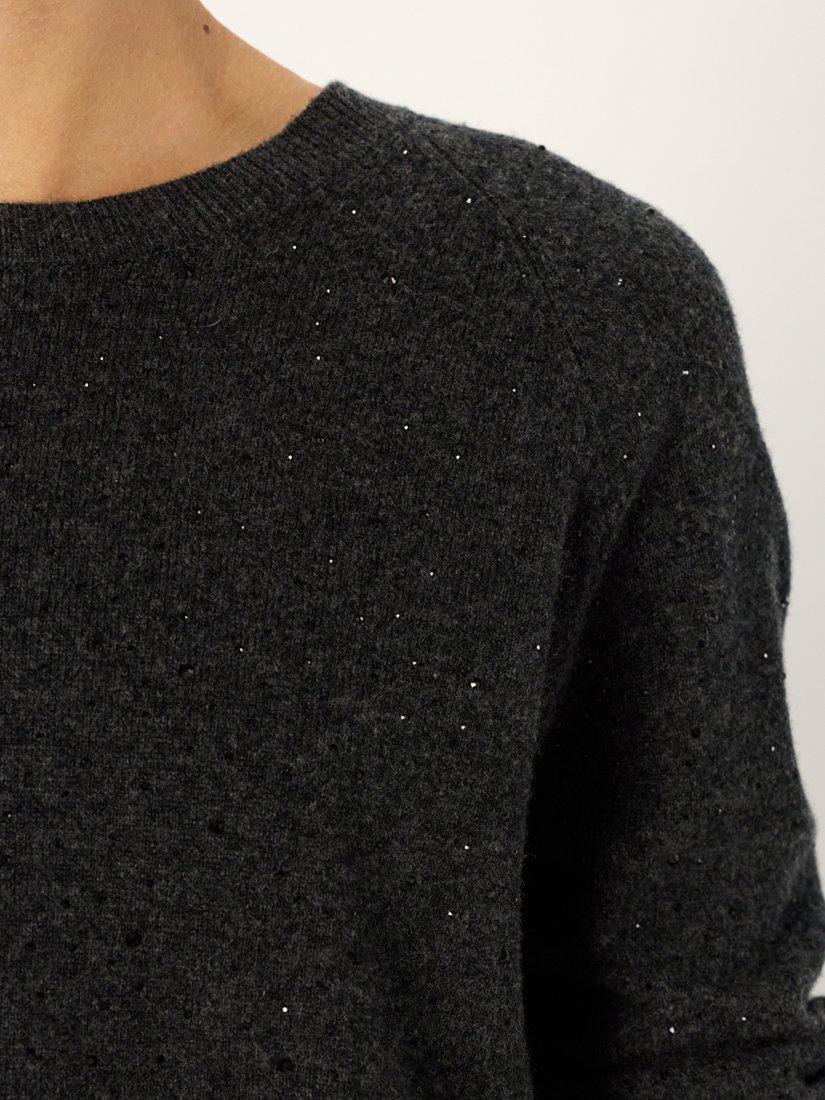 Product image 5 of 5, which shows Gerard Darel Eugenia Wool Long Sleeve Round Neck Cardigan, Grey, 6