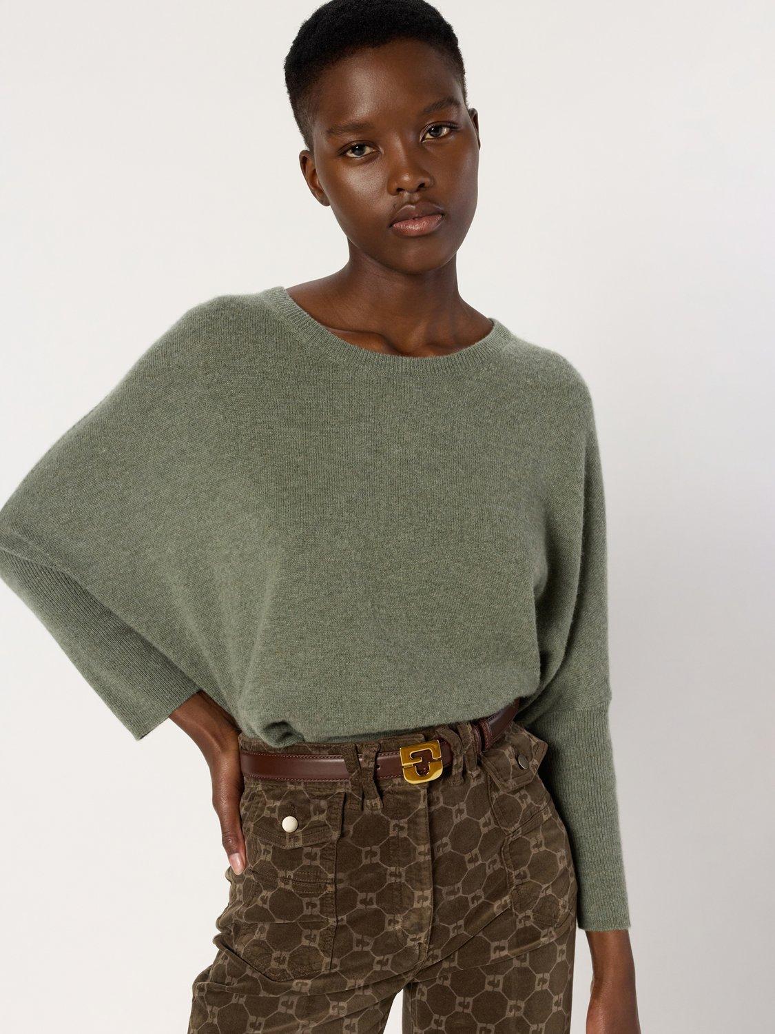 Product image 1 of 1, which shows Gerard Darel Erline Pure Cashmere Jumper, Khaki, One Size