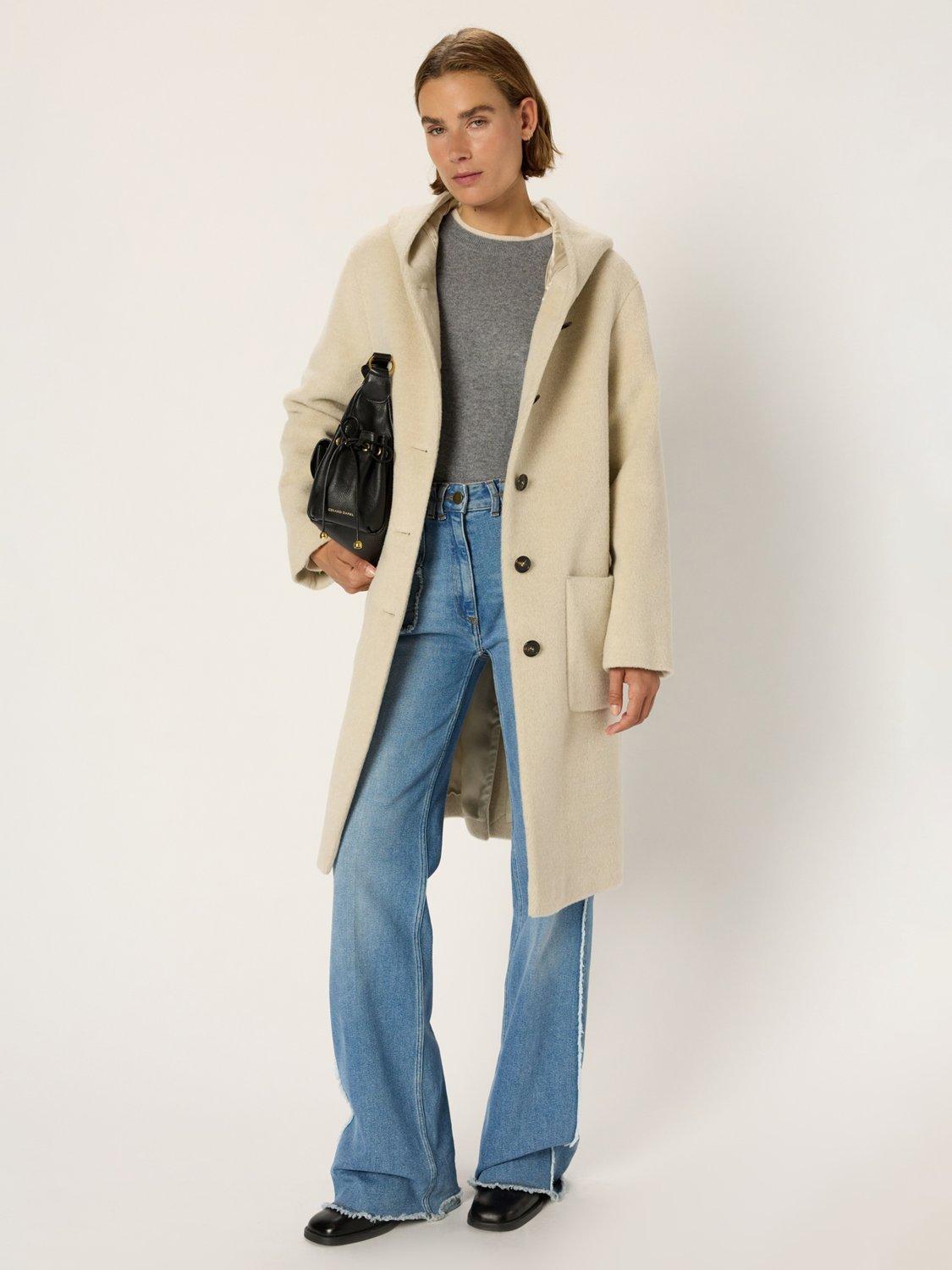 Gerard Darel Malou Wool Rich Coat, Natural