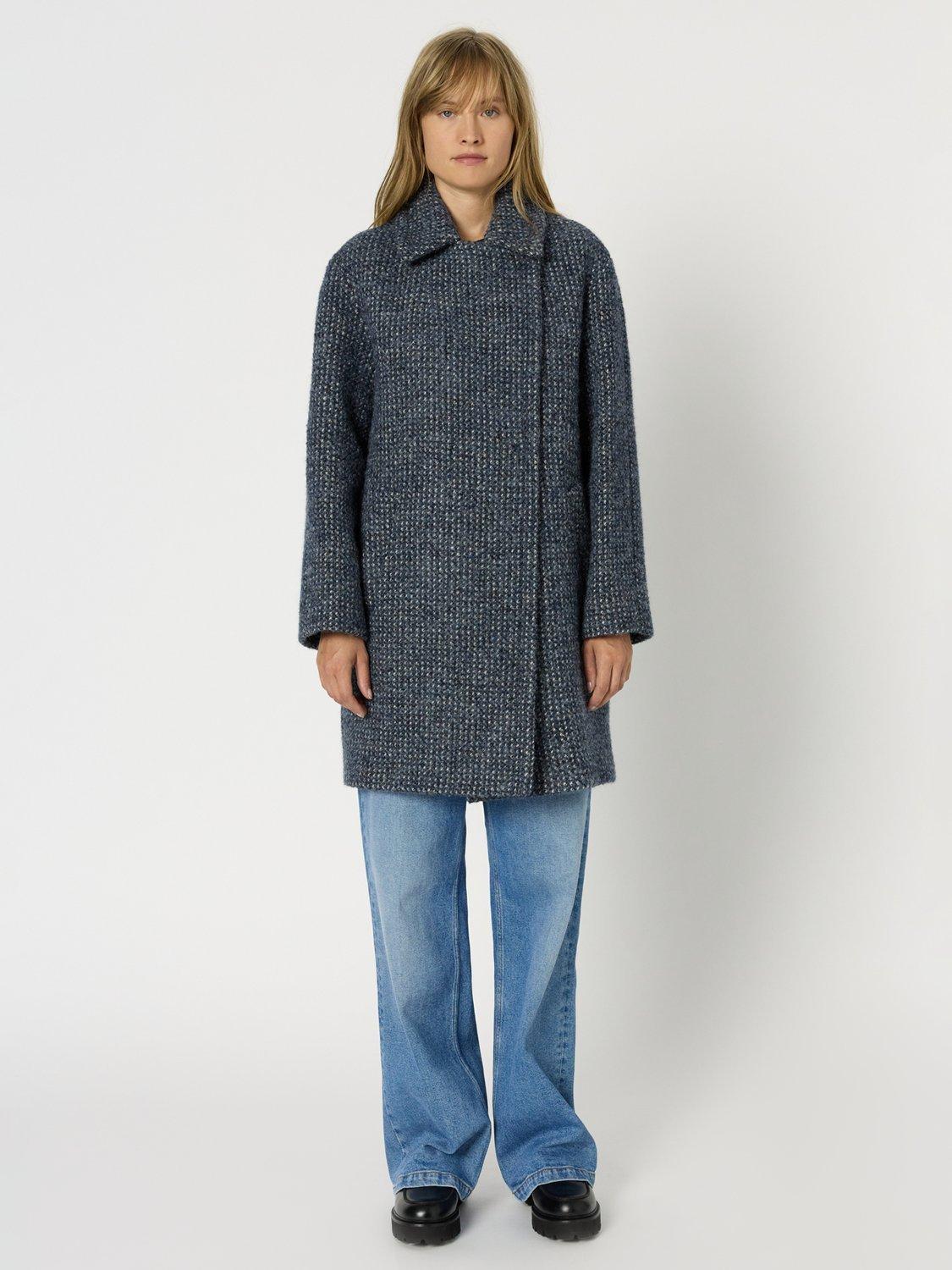 Product image 2 of 2, which shows Gerard Darel Maliya Wool Blend Wide Mottled Coat, Indigo, 10