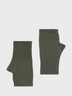 Gerard Darel Yara Pure Cashmere Fingerless Gloves, Green, Green