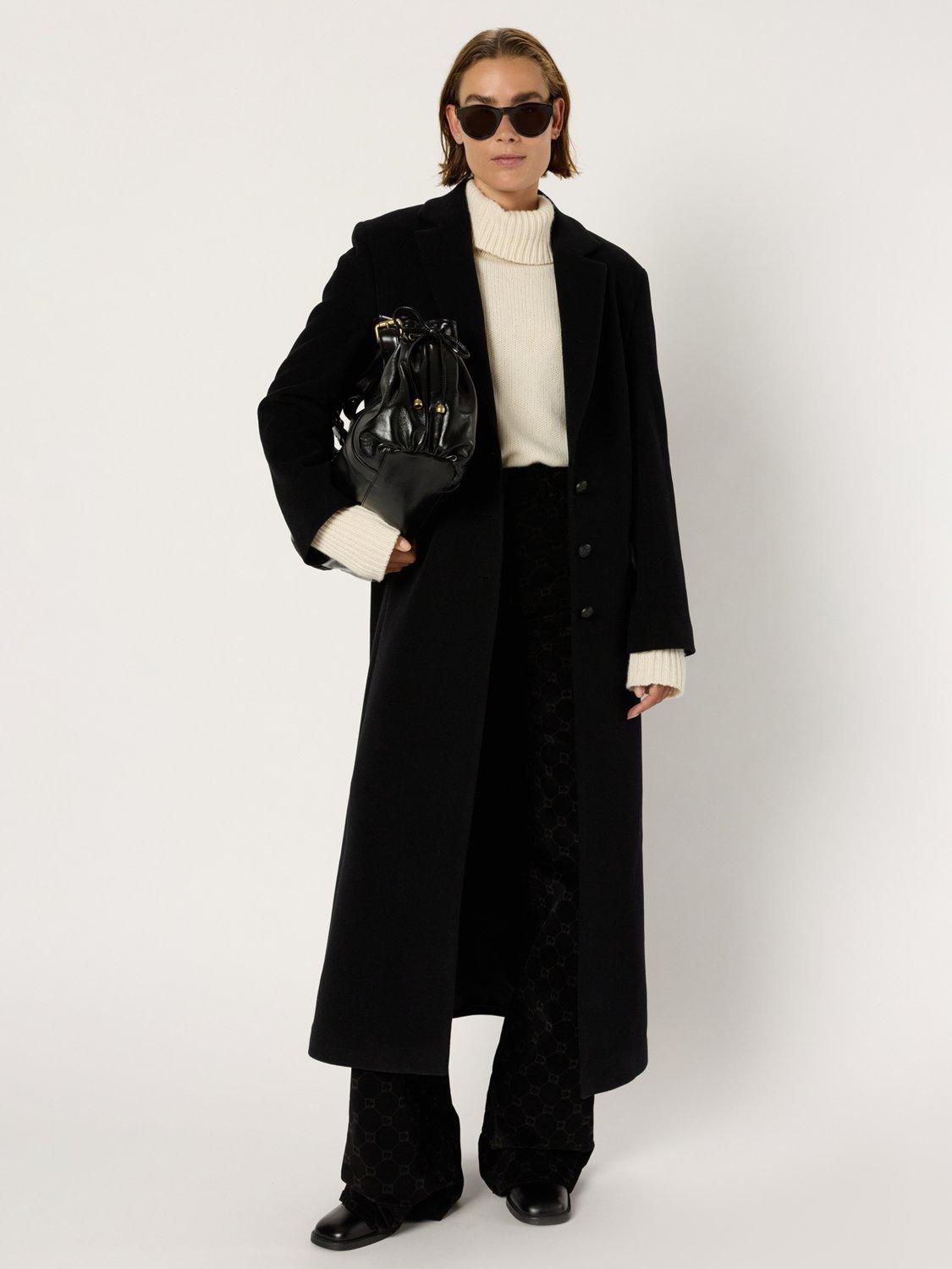 Gerard Darel Meli Wool Blend Coat, Black