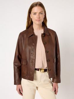 Gerard Darel Naima Leather Jacket, Brown