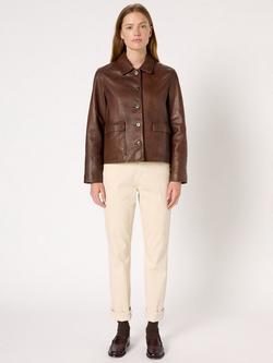 Gerard Darel Naima Leather Jacket - view 2, Brown
