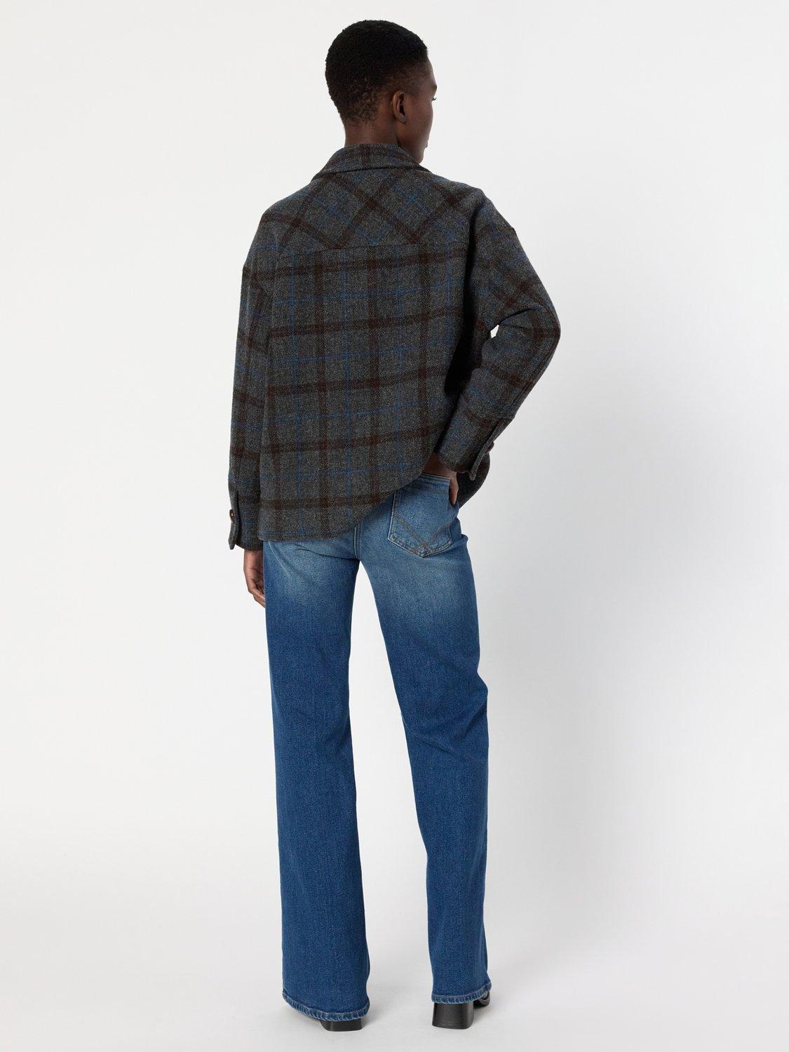 Product image 3 of 6, which shows Gerard Darel Nell Check Pure Wool Jacket, Grey, 8