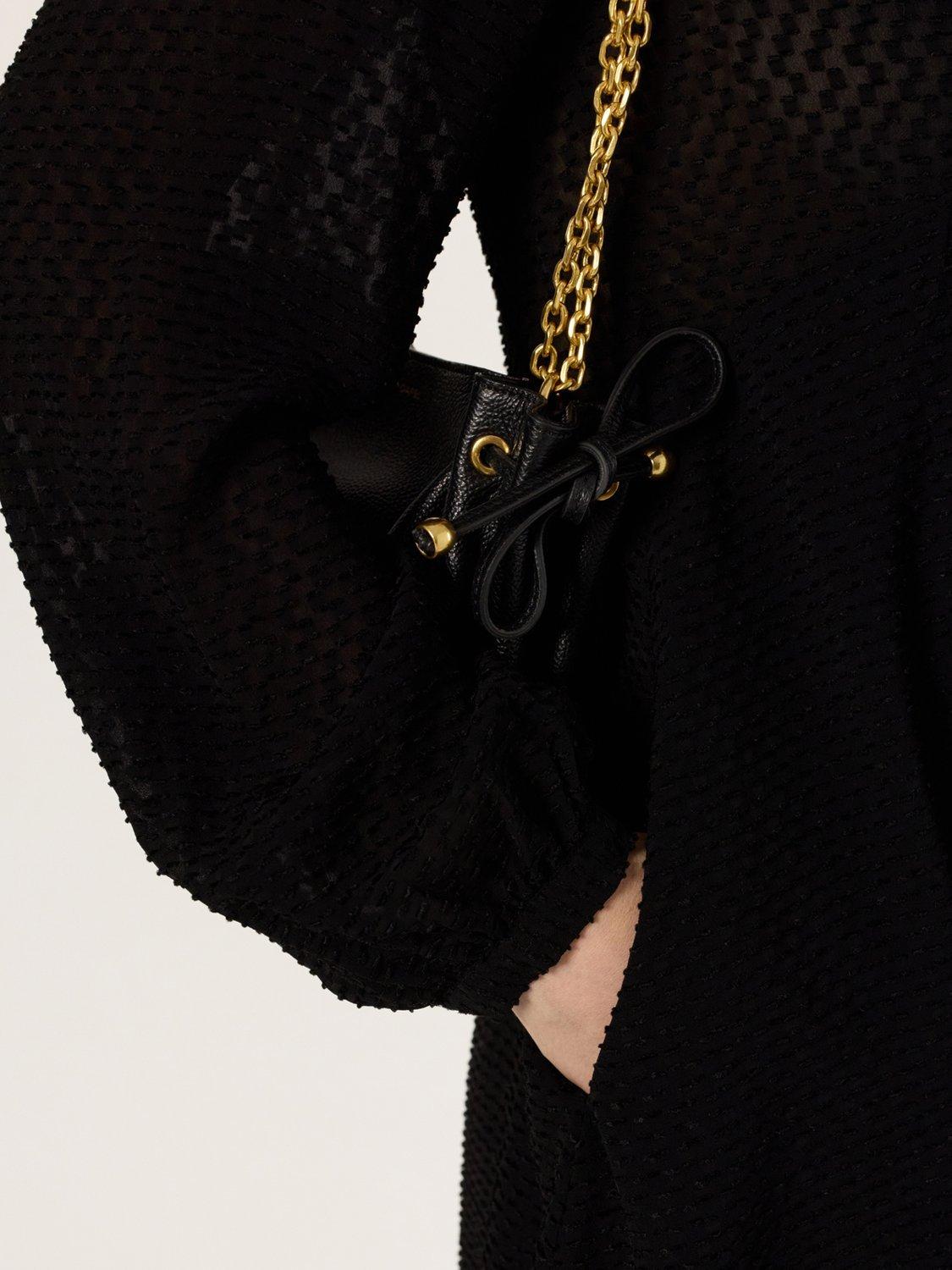 Product image 6 of 6, which shows Gerard Darel Laetitia Button Detail Mini Dress, Black, 10