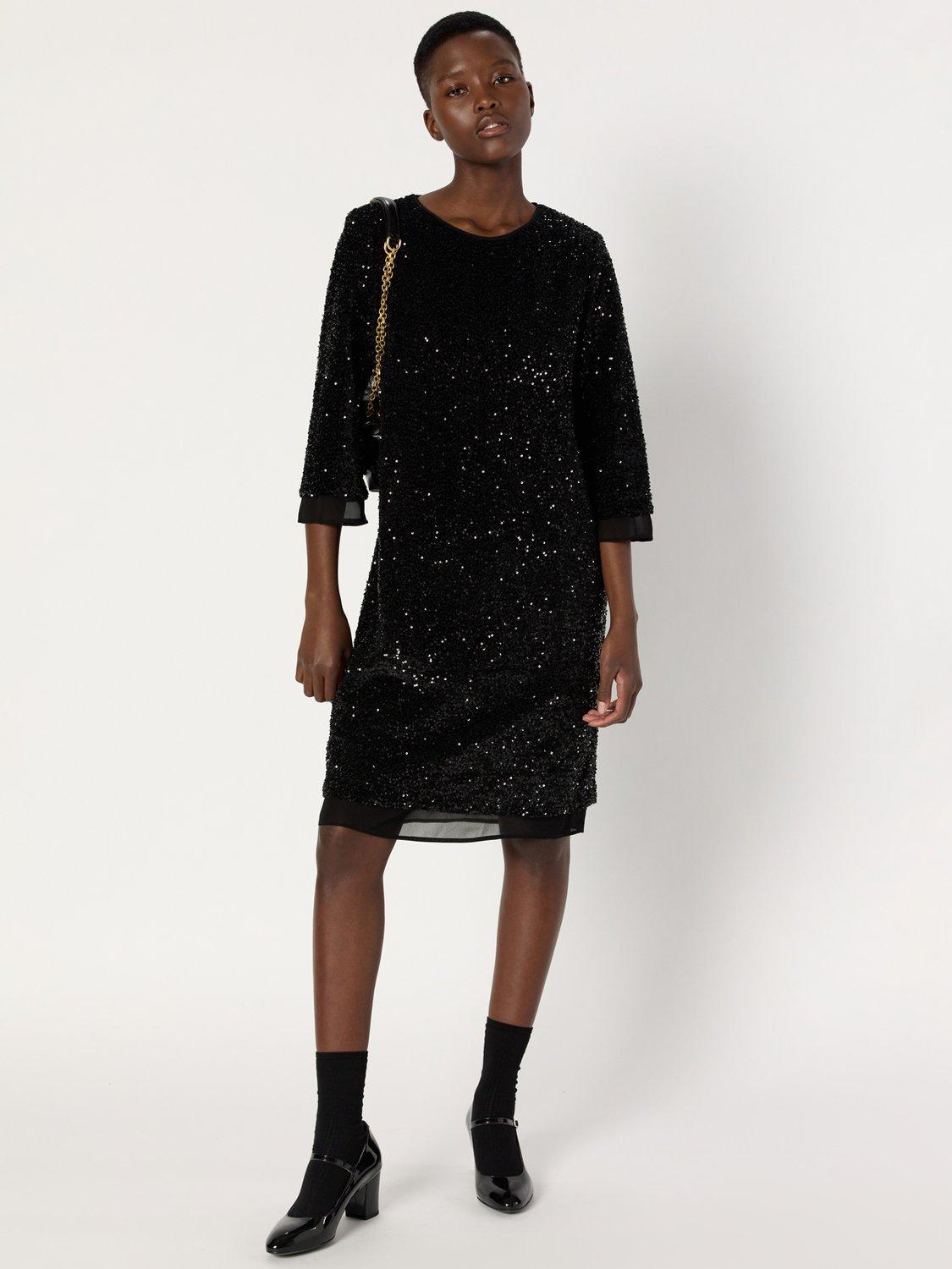 Product image 1 of 6, which shows Gerard Darel Liora Sequin Dress, Black, 8