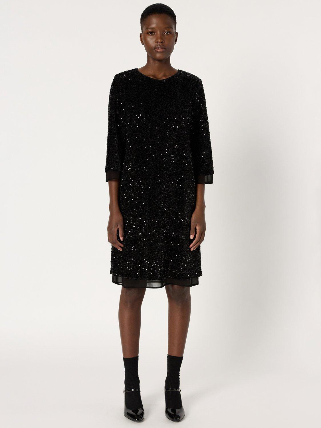 Product image 2 of 6, which shows Gerard Darel Liora Sequin Dress, Black, 8