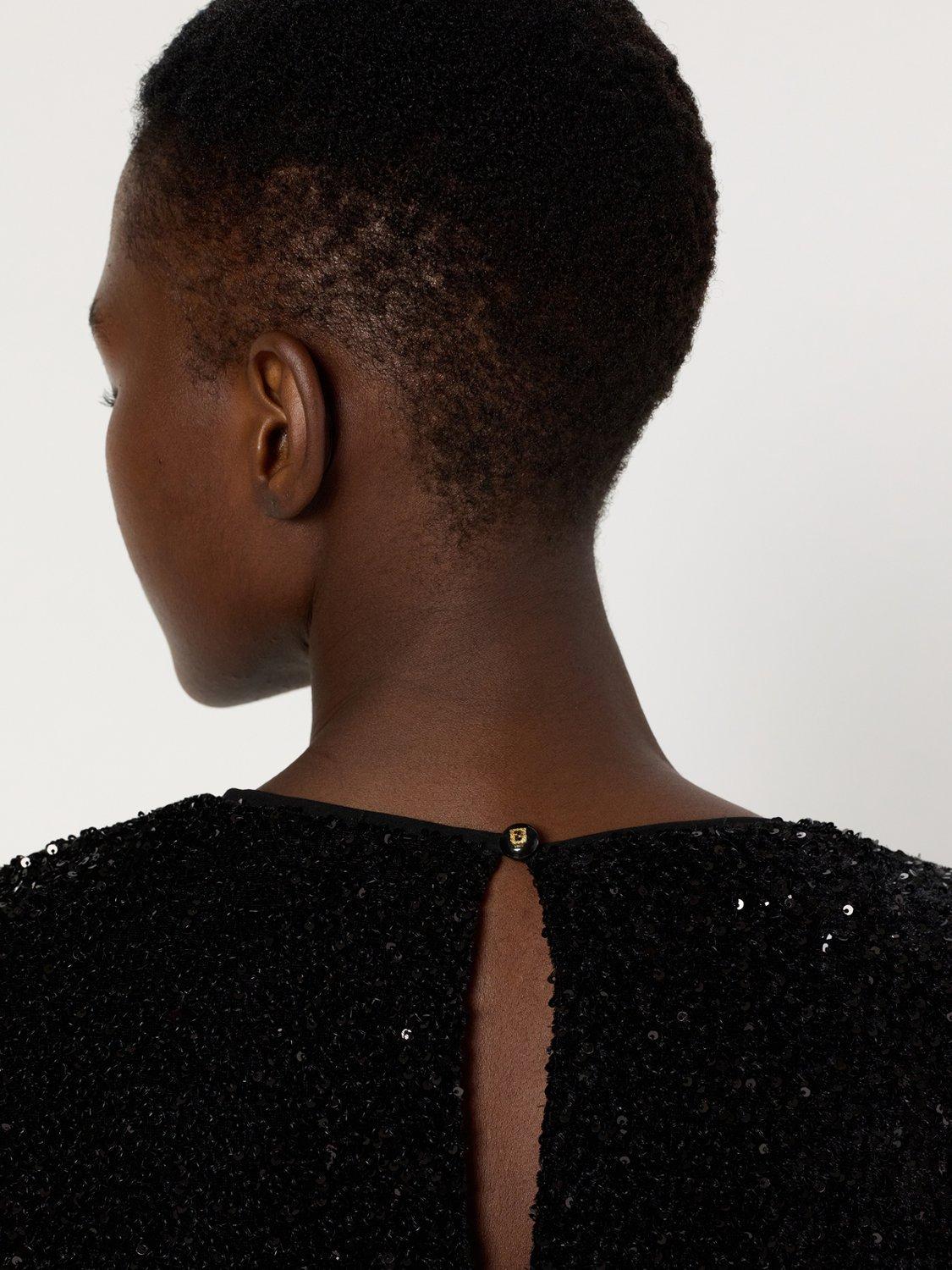 Product image 6 of 6, which shows Gerard Darel Liora Sequin Dress, Black, 8