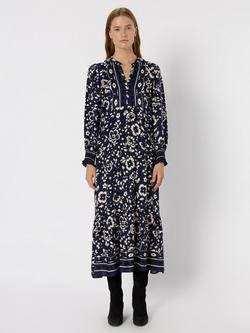Gerard Darel Lydiane Floral Midi Dress, Indigo, Indigo