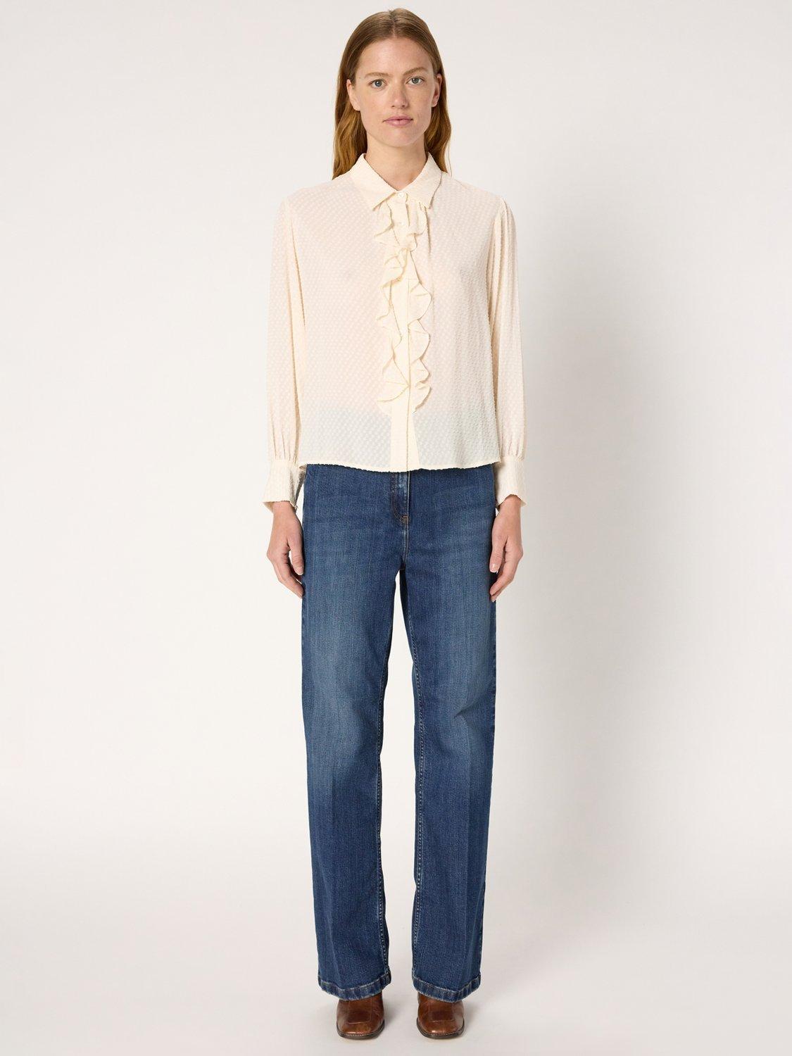 Product image 2 of 6, which shows Gerard Darel Adele Ruffle Top, Natural, 12