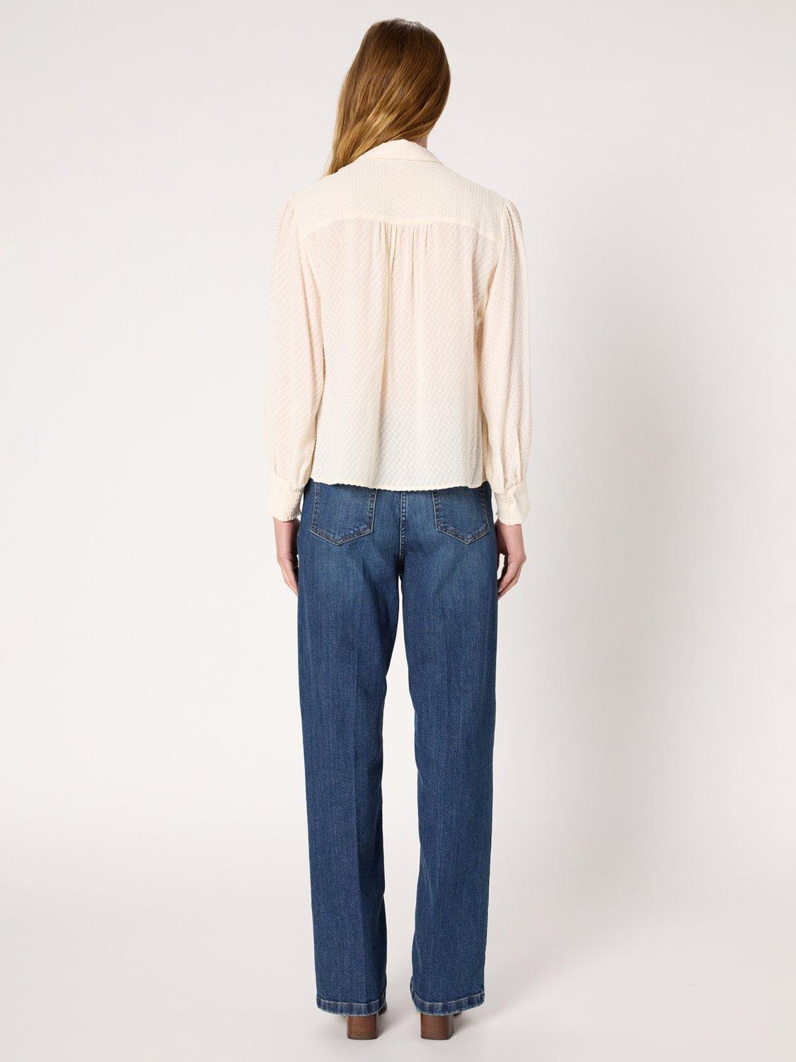 Product image 3 of 6, which shows Gerard Darel Adele Ruffle Top, Natural, 12