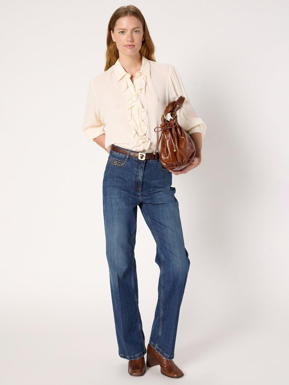 Product image 5 of 6, which shows Gerard Darel Adele Ruffle Top, Natural, 12
