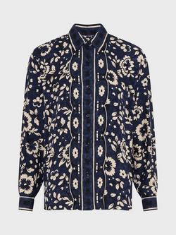 Gerard Darel Anabella Floral Shirt, Indigo, Indigo