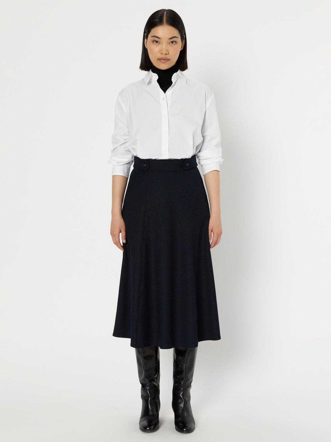 Product image 2 of 2, which shows Gerard Darel Blanche Button Waist Skirt, Navy, 18