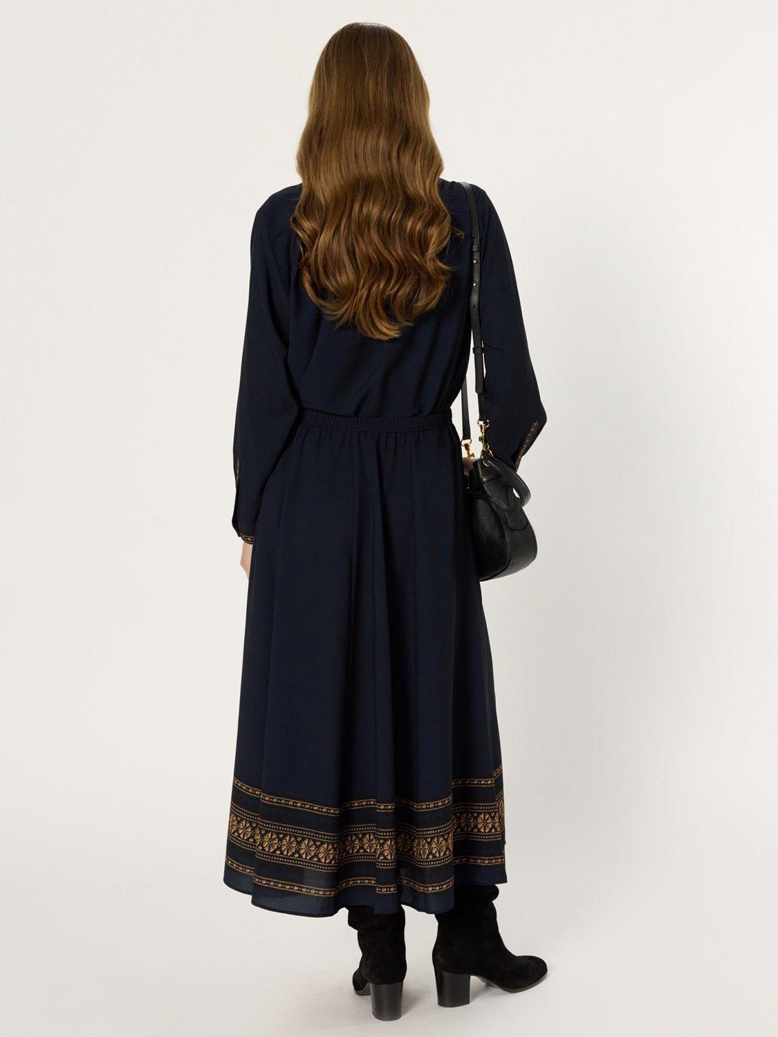 Product image 3 of 6, which shows Gerard Darel Bonnie Stripe Hem Skirt, Navy/Multi, 10