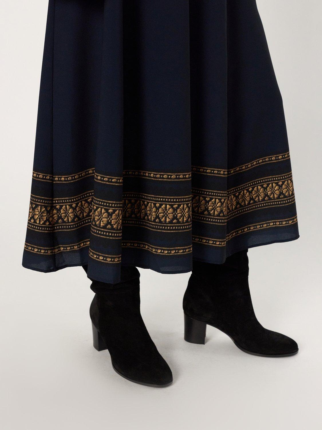 Product image 5 of 6, which shows Gerard Darel Bonnie Stripe Hem Skirt, Navy/Multi, 10