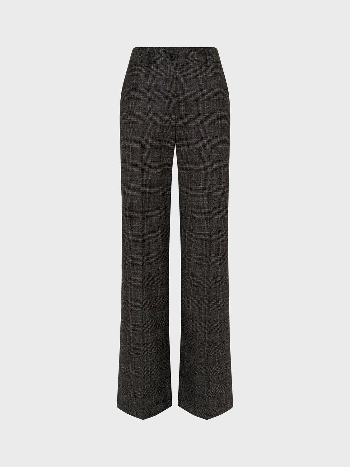 Gerard Darel Capucine Check Wool Rich Trousers, Brown