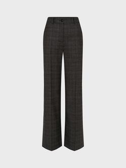 Gerard Darel Capucine Check Wool Rich Trousers, Brown, Brown