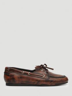 HUSH Leather Boat Shoes, Chocolate Brown, Chocolate Brown