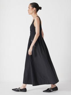 HUSH Gathered Waist Midi Dress, Black - view 2, Black